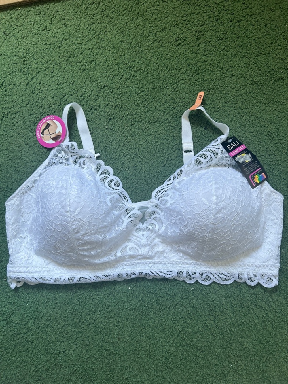 NWT Bali lace desire wireless white bra size 3XL - Picture 4 of 9